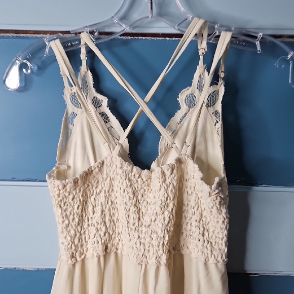 Love Tree Creamy Ivory Sexy Lacy Bodice Mini Slip Dress Medium - Picture 4 of 10